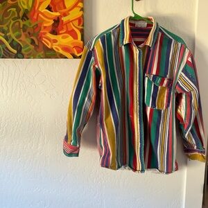 Multicolor Striped Vintage Button Up Shirt